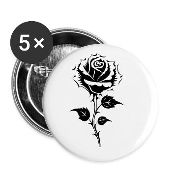 Rose Silhouette Flower - Buttons large 2.2''/56 mm (5-pack) - white - Front