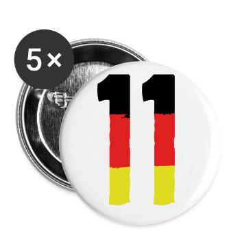 11 Zahl symbol Germany - Buttons groß 56 mm (5er Pack) - Weiß - Vorne