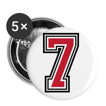 7 number symbol - Buttons large 2.2''/56 mm (5-pack) - white - Front