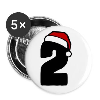 2 Numéro de Noël - Lot de 5 grands badges (56 mm) - blanc - Devant
