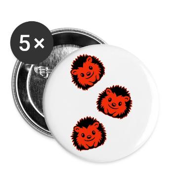 Hérisson Bande Dessinée Mignon - Lot de 5 grands badges (56 mm) - blanc - Devant
