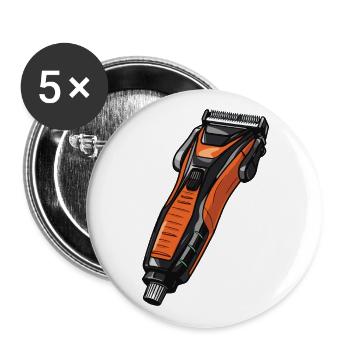 Tondeuses à cheveux - Lot de 5 grands badges (56 mm) - blanc - Devant