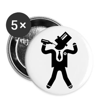 Groom avec 1 bière (enterrement de vie de garçon / enterrement de vie de garçon / L / B) - Lot de 5 grands badges (56 mm) - blanc - Devant