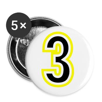 3 Number College - Buttons large 2.2''/56 mm (5-pack) - white - Front