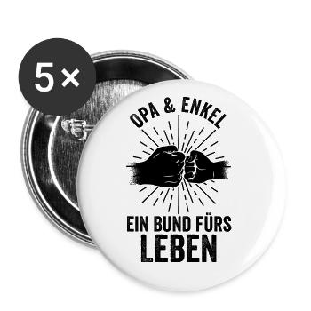 Grand-père, petit-fils, grand-père - Lot de 5 grands badges (56 mm) - blanc - Devant