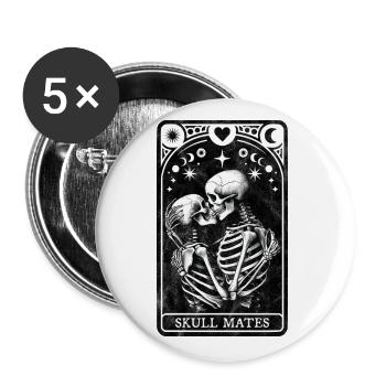 Schädel Mates Tarot - Buttons groß 56 mm (5er Pack) - Weiß - Vorne