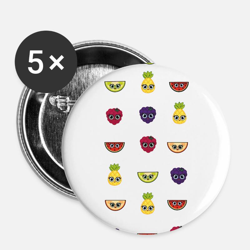 FRUIT SALAD - Buttons large 2.2''/56 mm (5-pack) - white