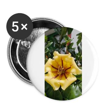Beautiful yellow flower - Buttons large 2.2''/56 mm (5-pack) - white - Front