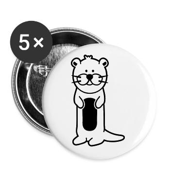 Otter - Buttons groß 56 mm (5er Pack) - Weiß - Vorne