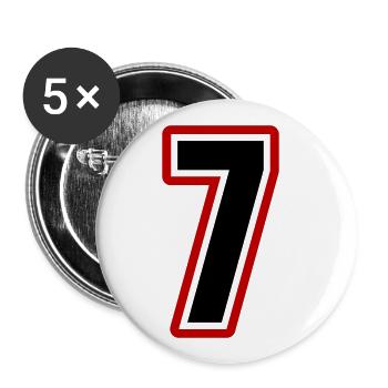 7 nombre symbole - Lot de 5 grands badges (56 mm) - blanc - Devant