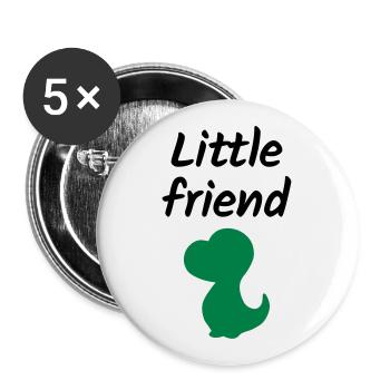 Little friend (Dinosaurierbaby) - Buttons groß 56 mm (5er Pack) - Weiß - Vorne