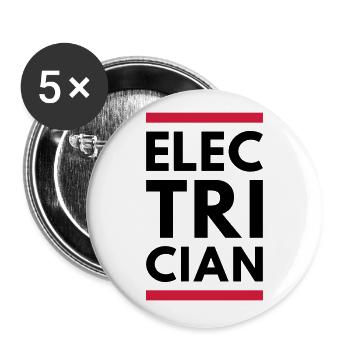 Electrician (two lines) - Buttons large 2.2''/56 mm (5-pack) - white - Front
