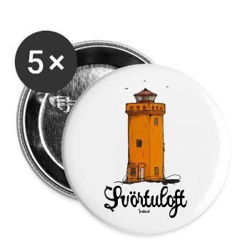 Svörtuloft Leuchtturm, Island - Buttons groß 56 mm (5er Pack) - Weiß - Vorne