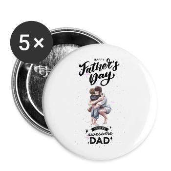 Vatertag-Alles Gute zum Vatertag - Buttons groß 56 mm (5er Pack) - Weiß - Vorne