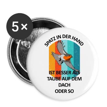 Vogelbeobachtung Vögel Beobachten Birding Vogel - Buttons groß 56 mm (5er Pack) - Weiß - Vorne