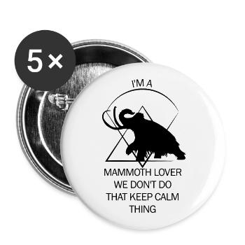 Lustiges Mammut Steinzeit Eiszeit Design Urzeit - Buttons groß 56 mm (5er Pack) - Weiß - Vorne