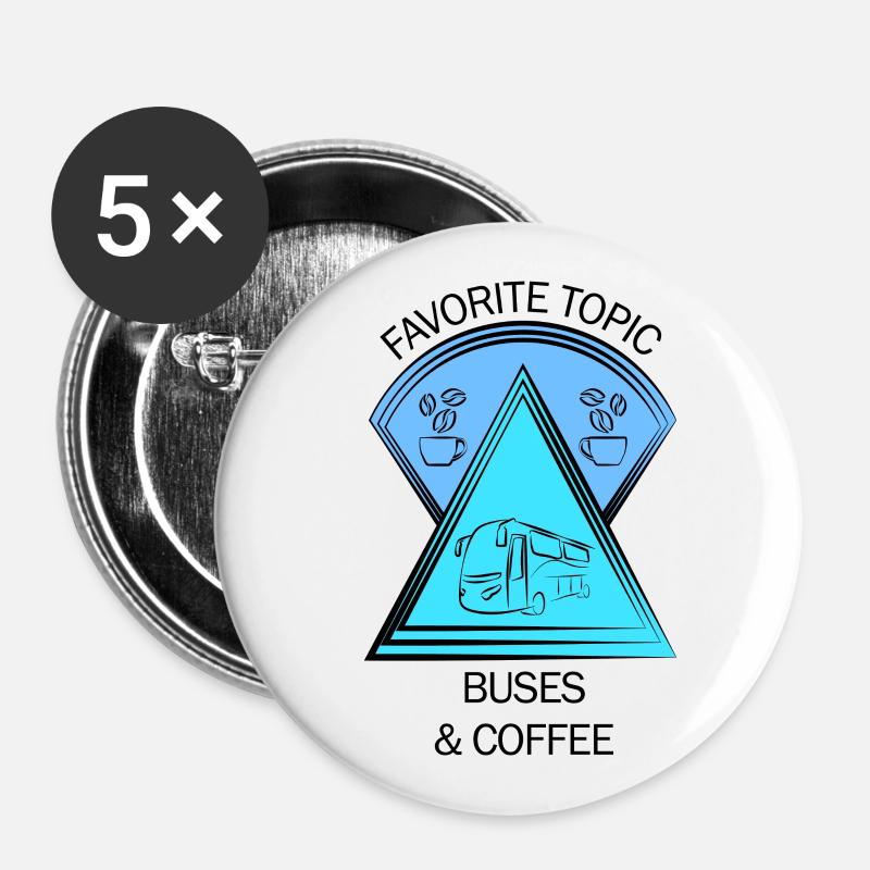 Bus Bus Driver School Bus Bus Driver Coffee - Buttons large 2.2''/56 mm (5-pack) - white