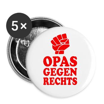 Opas gegen rechts - Buttons groß 56 mm (5er Pack) - Weiß - Vorne