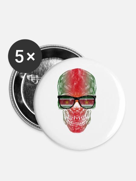 Suriname - Buttons groß 56 mm (5er Pack) - Weiß