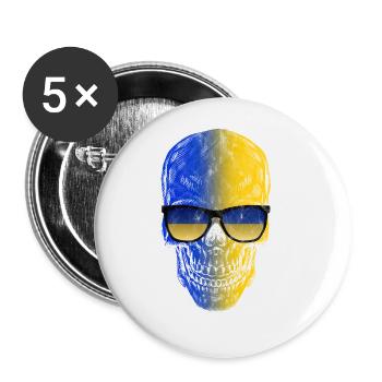 Ukraine - Buttons large 2.2''/56 mm (5-pack) - white - Front