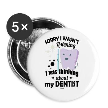 Dentist Dentist Toothbrush Kids Baby Gift - Buttons large 2.2''/56 mm (5-pack) - white - Front