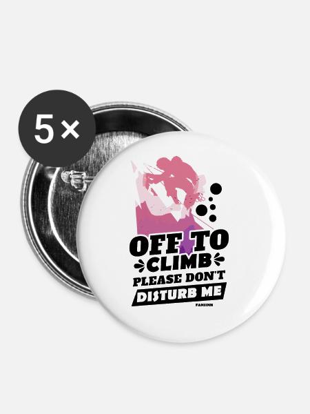 Klettern - Buttons groß 56 mm (5er Pack) - Weiß