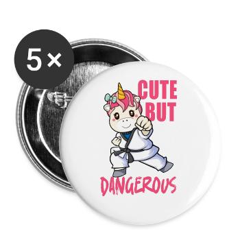 Mignon mais dangereux - Lot de 5 grands badges (56 mm) - blanc - Devant