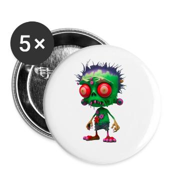 flower colorful zombie - Buttons large 2.2''/56 mm (5-pack) - white - Front