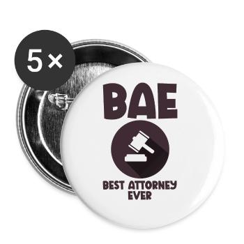 Bae Best Attorney Ever 4 - Buttons groß 56 mm (5er Pack) - Weiß - Vorne