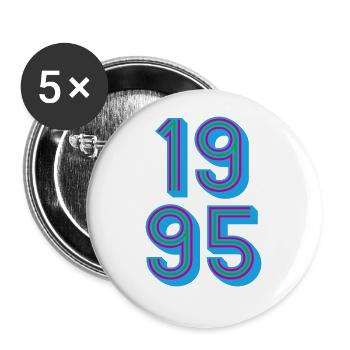 1995 Geburtsjahr | Farben änderbar - Buttons groß 56 mm (5er Pack) - Weiß - Vorne