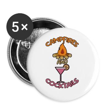 Campfire And Cocktails 2 - Buttons groß 56 mm (5er Pack) - Weiß - Vorne