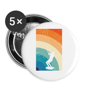 Kitesurfing - Buttons groß 56 mm (5er Pack) - Weiß - Vorne