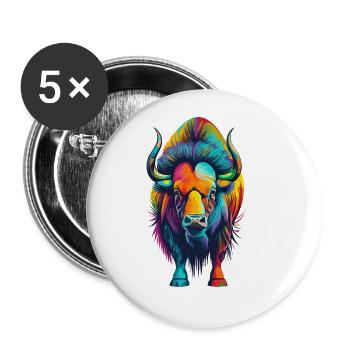 Bison - Buttons groß 56 mm (5er Pack) - Weiß - Vorne