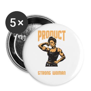 Product Of A Strong Woman 2 - Buttons groß 56 mm (5er Pack) - Weiß - Vorne