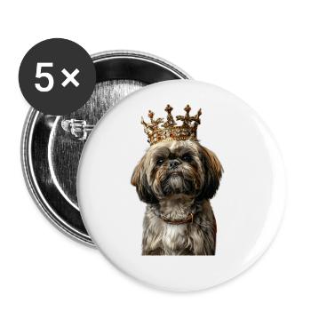 Shih Tzu - Buttons large 2.2''/56 mm (5-pack) - white - Front