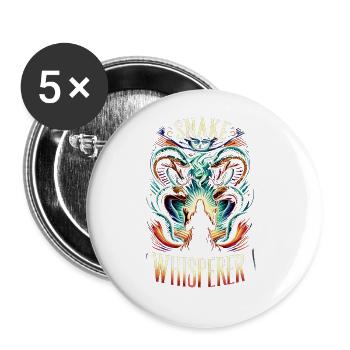 Snake Whisperer 7 - Buttons groß 56 mm (5er Pack) - Weiß - Vorne