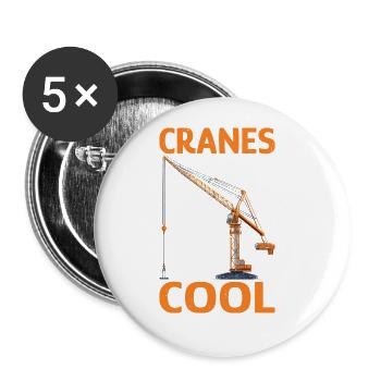 Cranes Are Cool - Buttons groß 56 mm (5er Pack) - Weiß - Vorne