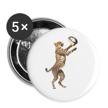 Gepard - Buttons groß 56 mm (5er Pack) - Weiß - Vorne