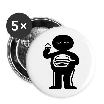 Eating burgers - Buttons large 2.2''/56 mm (5-pack) - white - Front