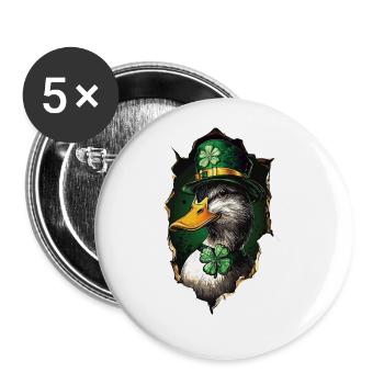 St. Patrick's Ente - Buttons groß 56 mm (5er Pack) - Weiß - Vorne