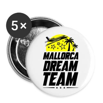 Équipe de rêve de Majorque - Lot de 5 grands badges (56 mm) - blanc - Devant