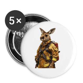 Känguru - Buttons groß 56 mm (5er Pack) - Weiß - Vorne