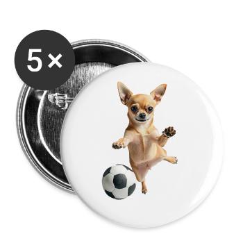 Chihuahua - Buttons groß 56 mm (5er Pack) - Weiß - Vorne
