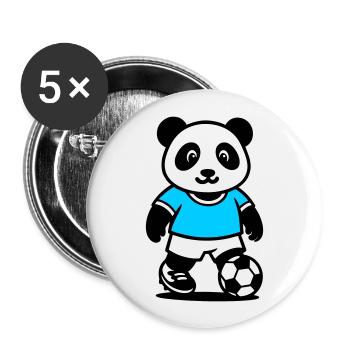 Panda footballeur mignon et stylé Kawaii Foot - Lot de 5 grands badges (56 mm) - blanc - Devant