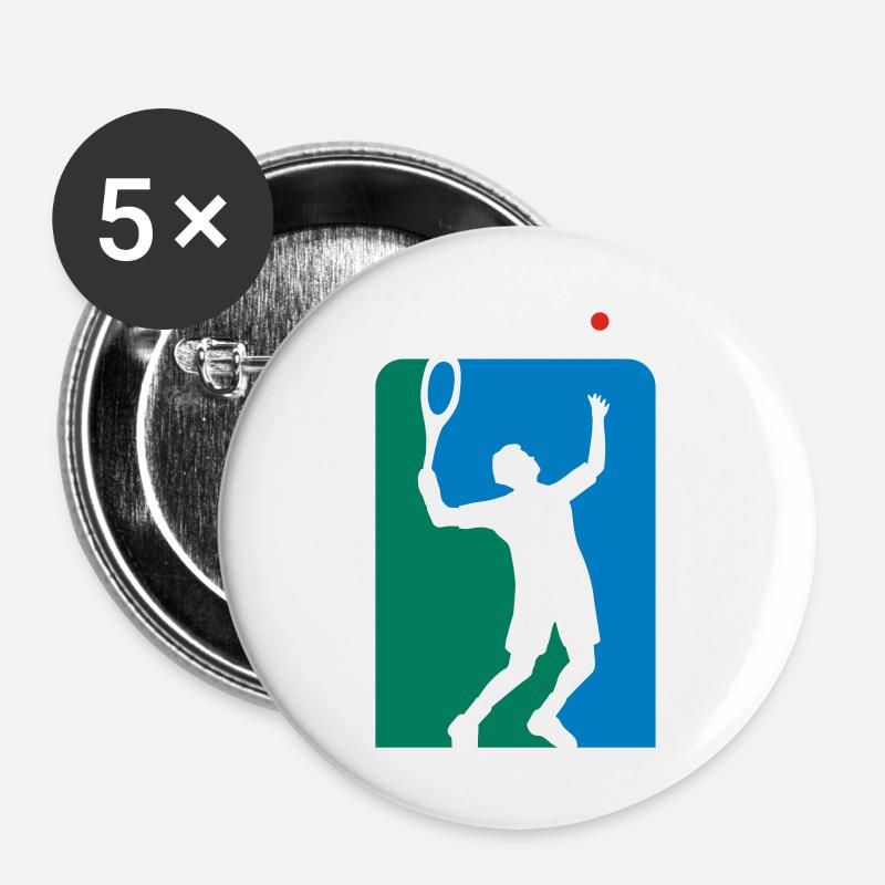 tennis_0809_3c - Buttons large 2.2''/56 mm (5-pack) - white