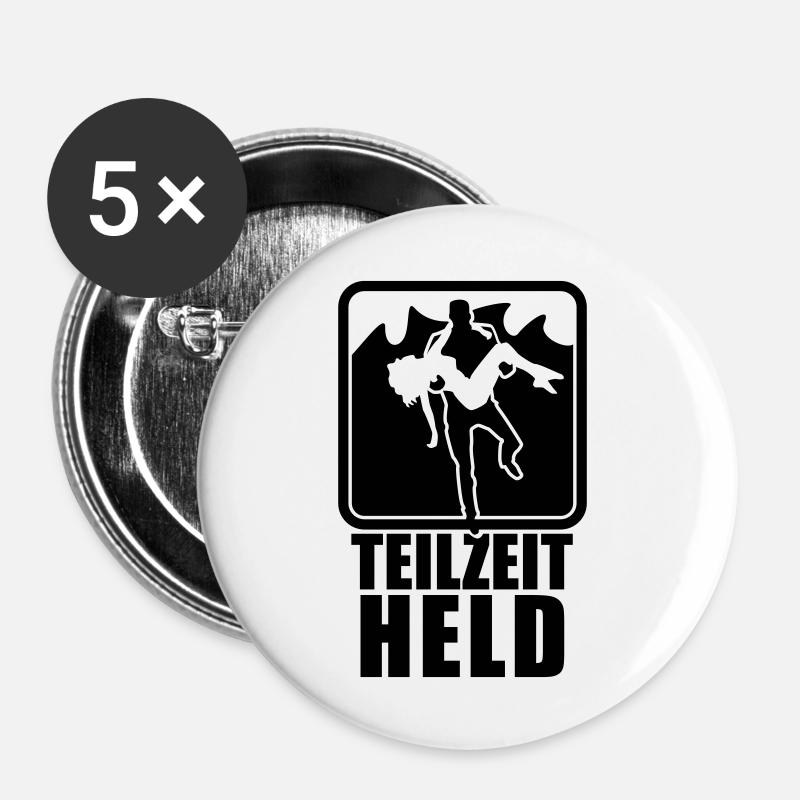 Part-time hero - Buttons large 2.2''/56 mm (5-pack) - white