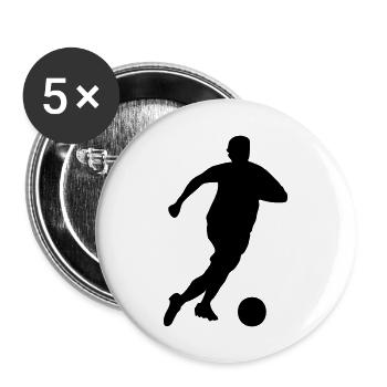 soccer fußball fussball fussballspieler spieler - Buttons groß 56 mm (5er Pack) - Weiß - Vorne