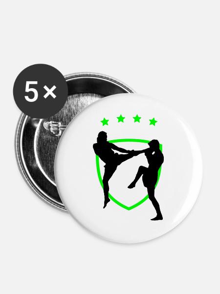 kampfsport_12 - Buttons groß 56 mm (5er Pack) - Weiß