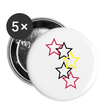 Outlined Stars Three Colors - Buttons large 2.2''/56 mm (5-pack) - white - Front