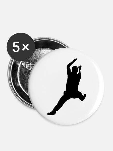 Handball Torhüter - Buttons groß 56 mm (5er Pack) - Weiß